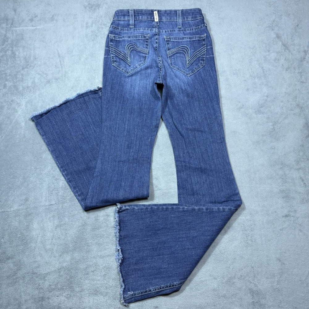 Ariat Jeans Womens 25R 25x33 Highrise Flare Bell Bottom Boho REAL Denim Rodeo - Picture 5 of 9